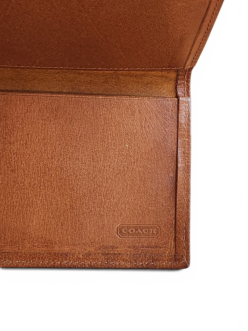 Vintage Coach Brown Leather Long Wallet Checkbook Notebook